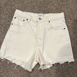 Abercrombie Cream Jean Shorts